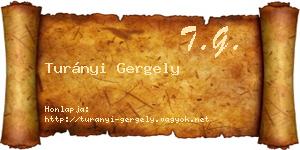 Turányi Gergely névjegykártya