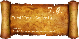 Turányi Gergely névjegykártya